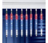 2.7m 8-Piece Patriottico 4th Di Luglio Pioggia Doccia LED Filo Luci