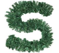 2.7M/9 Piedi Ghirlanda di Abete Verde del PVC,Ghirlanda Natalizia verde, Decorazioni Natalizie Allaperto dellinterno per Camino, Scala, Finestre, Ghirlanda di Natale Artificiale