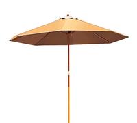 2.7m/9ft Patio Umbrellas Outdoor Market Table Umbrellas & Shade Garden Parasol Umbrella with Wooden Pole for Deck Bac