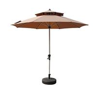 2.7m / 9ft Seaside Table Umbrella Outdoor Patio Garden Waterproof Sun Shade Market Umbrellas Double Top with Stable Base