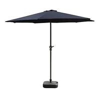 2.7M Black Patio Umbrella - Crank And Tilt Umbrellas for Outdoor Garden Patio Deck or Pool Side