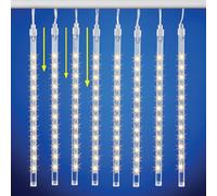 2.7m Cascata Bianco LED Illuminato Pioggia Doccia Natale Filo Luci