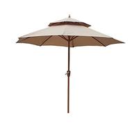 2.7m Market Table Umbrella Large Garden Parasols with Crank Shade Canopy for Poolside Patio Beach Holiday Beige