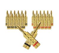 2/8/12/24PCS 4Mm Placcato Oro Altoparlante Connettore a Banana for Video Altoparlante Adattatore Audio Cavo Spina jack jack(8 Pieces)