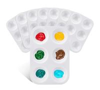 2/8/15pCS Tavolozza di colori in plastica bianca Tavolozza di colori for acquerelli da 6 pozzetti Vassoio rettangolare for colori Tavolozza for miscelare i colori Per Olio, Acquerelli(White 8pcs)
