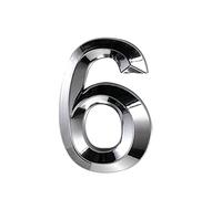 2.8in 3D Numero civico, numero civico ABS, numero civico autoadesivo, per porta, cassetta delle lettere, interno ed esterno, anticorrosione e antiruggine, resistente alle intemperie,7cm(argento 6/8)