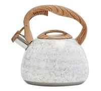 2.8L Whistling Tea Kettle, Stove Top Water Pot with Heat Proof Line Pattern for Induction Cooker, White Kitchen Bollitore a Bollitura Rapida