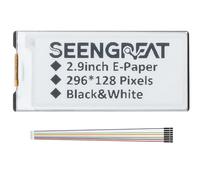 2.9inch E-ink Display Module HAT, 296x128 Resolution, SPI Interface, Fits Raspberry Pi/Arduino/STM32, Low Power Consumption, Open-Source Demo Codes Included,Supports Partial Refresh