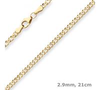 2,9mm Bracciale Zwillingspanzerkette Braccialetti Di 333 Oro 21cm