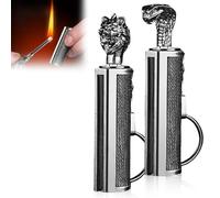 2 accendini a benzina permanenti, stile retrò, accendino a olio, accendino con anello portachiavi, accendino per candele, leggero, regali per uomini