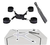 2 accessori sportivi - cintura di allenamento regolabile e racchetta in pelle morbida - cintura di sostegno per il corpo adatta allo yoga (Nero)