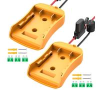 2 adattatori compatibili con batteria DeWalt 18V/20V, scatola dei fusibili, interruttore, kit di conversione fai da te per camion e robot RC, compatibile con DeWalt DCB Series