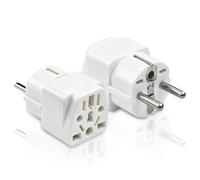 2 adattatori da presa internazionale a francese, presa adattatore, 2500 W 250 V 13 A Cina Plug Adapter, USA to France Adapter for Europe, Francia, Germany, Italy, universale da viaggio (bianco)