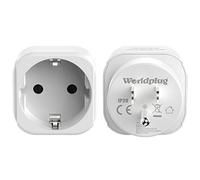 2 adattatori da viaggio dalla Germania agli Stati Uniti, tipo C/E/F Schuko EU a tipo B, 15 A, 3750 W, per Stati Uniti, Canada, Messico, Thailandia, bianco