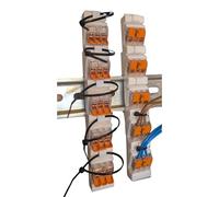 2 adattatori di alta qualità adatti per 5 Wago 221-412/413/415 + 5 cavi di scarico - Supporto professionale adatto per binario DIN (binario) con scarico della trazione integrato