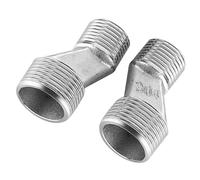 2 adattatori di collegamento S, 3/4" AG x 1/2" AG connettore S, spostamento di 10 mm, raccordo eccentrico in acciaio inox per rubinetti da parete, rubinetto vasca da bagno