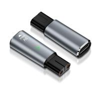 2 adattatori di ricarica USB C compatibili con Philips OneBlade e rasoi serie QP2724, QP2834, QP4530, MG5910, MG7910, MG9510, QP1924, QP1324 - 5 V tipo C, doppio connettore (grigio)