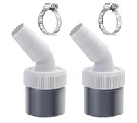 2 adattatori di scarico per lavastoviglie, 1/4", adattatore per il collegamento della lavatrice, con uscita per tubo Ø 40 mm e ingresso Ø 18 - 24 mm, con 2 fascette stringitubo per lavastoviglie