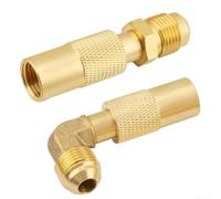 2 adattatori in ottone per condutture del gas per griglie da 43,2 cm e 55,9 cm, con gomito e connettori dritti per prestazioni elevate