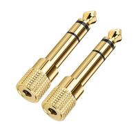 2 adattatori jack da 6,35 mm a 3,5 mm in rame puro con contatti placcati in oro, adattatore jack stereo da 6 3 a 3 5 jack per cuffie, microfono, altoparlante, piano elettrico