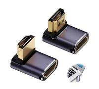 2 adattatori Mini HDMI ad angolo 90 gradi 8 K, connettore angolare HDMI 2.1, supporto estensore 8K@60Hz / 4K @120Hz 48 Gbps ad alta velocità adattatore video adattatore prolunga per proiettore HDTV