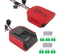 2 adattatori per batteria Einhell da 18 V, per adattatore Einhell Power Wheel, caricabatterie fai da te per batteria Einhell, kit di conversione con interruttore, per robot RC camion, auto, giocattoli