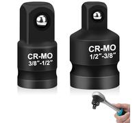 2 adattatori per chiavi a bussola e riduttore, adattatore Impact Socket da 3/8 a 1/2, adattatore Impact Socket da 1/2 a 3/8, Impact Driver conversioni, set adattatori a percussione in acciaio
