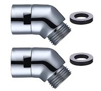 2 Adattatori per Doccetta, Adattatore Angolare 45° Filettatura Interna G1/2 con Cuscinetto in Gomma per Bagno Cucina Soffione Doccia
