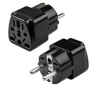 2 adattatori per presa UK a EU, universali, per Germania, USA, Regno Unito, Svizzera, Cina, ecc