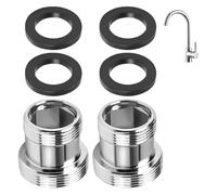 2 adattatori per rubinetto a doppia filettatura da M18 a M22, adattatore Gardena per rubinetto da giardino, adattatore filettato da 18 a 22, filettatura esterna