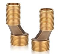 2 adattatori per rubinetto doccia, 3/4" AG x 1/2" AG in ottone S, adattatore di collegamento sfalsato di 8 mm, lunghezza 60 mm, braccio girevole regolabile, connettori per rubinetti da parete, bagno