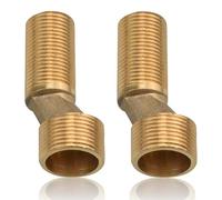2 adattatori per rubinetto doccia, 3/4 pollici su 1/2 pollici in ottone, filettatura esterna S, adattatore sfalsato di 8 mm di lunghezza 70 mm, braccio girevole regolabile, raccordo eccentrico per