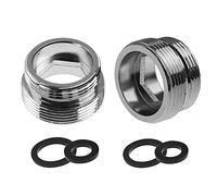 2 adattatori per rubinetto in metallo, filettatura maschio da 22 mm a filettatura maschio da 20 mm, connettore aeratore per rubinetto da bagno e cucina