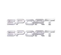 2 adesivi 3D in metallo con logo sportivo per portellone posteriore dell'auto (argento)