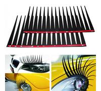 2 adesivi 3D per auto neri adesivi decorativi per fari auto divertenti ciglia auto styling adesivo decorativo ciglia grandi occhi lunghi design per donne auto ciglia adesivo decorativo