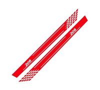 2 adesivi a strisce per minigonne laterali per portiera auto adatti per Peugeot 208 GT Tuning Accessori auto Linea grafica(Glossy Red)