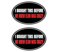 2 adesivi anti elon per paraurti Tesla I Bought This Before We Knew Elon was Crazy! Elon Sucks Tesla Model X Y 3 S Vinile (Round Elon was Carzy)