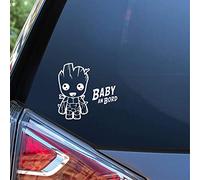 2 adesivi "Baby an Bord" con simpatico design Groot - Guardians of Galaxy Auto Sticker (19 x 20 cm)