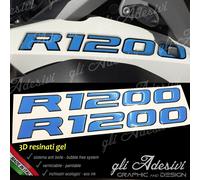 2 Adesivi becco Moto BMW R 1200 gs adventure LC 245 x 25 cm 3D AZZURRO NERO