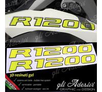 2 Adesivi becco Moto BMW R 1200 gs adventure LC 245 x 25 cm 3D GIALLO NERO