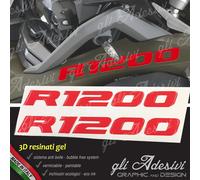 2 Adesivi becco Moto BMW R 1200 gs adventure LC 245 x 25 cm 3D resinati RED