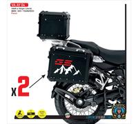 2 Adesivi compatibili valigie laterali moto BMW GIVI Montagne GS Rosso AY 04