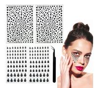 2 Adesivi Con Diamanti Rotondi E 2 Adesivi Con Diamanti A Goccia, Con 1 Pinzetta, Adesivi Decorativi Lucidi, Possono Essere Utilizzati Su Viso, Unghie E Vestiti