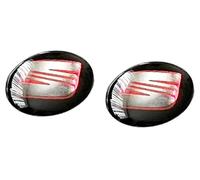 2 adesivi con diametro di 14 mm, adatti per auto a T con logo auto, per chiavi, telecomando, ecc. Adesivi con logo (Epoxy nero - rosso 14 mm S E.A.t 2 pezzi)