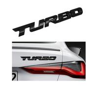 2 adesivi con emblema turbo per auto, 3D, in metallo, con logo parafango, in lega di zinco, per cofano anteriore e laterale, accessori per auto, accessori per SUV e camion (nero)