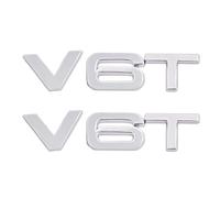 2 adesivi con emblema V6T sono applicabili a tutte le porte del bagagliaio del veicolo e decorazioni per finestre (argento)