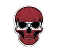 2 adesivi da 10 cm con teschio lettone e bandiera europea, per viaggi, vacanze, pirati, divertenti per bambini, ragazze, ragazzi, uomini, donne, album di ritagli, #82071