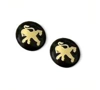 2 adesivi da 8 mm di diametro per auto Peu-geo.t. per telecomando chiave, ecc. Adesivi con emblema (2 pezzi, 8 mm, nero - rosso, Peu-geo t, epossidico)