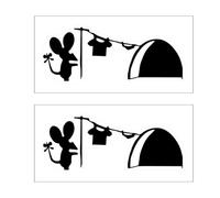 2 adesivi da parete con foro per ratti, carta da parati per cameretta dei bambini, simpatici adesivi da parete con animali, design creativo