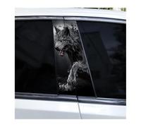2 Adesivi Decorativi Per Montanti B Dell'auto, Un Lupo Feroce, Adesivo Fai Da Te Per Colonna Centrale Dell'auto(I)